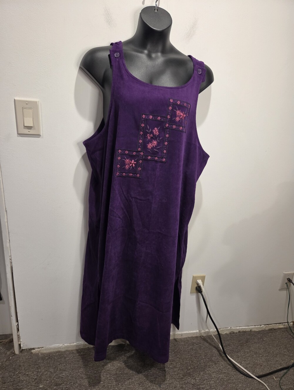 Vintage Maggie Barnes Size 24w Cottagecore Purple Dress W/embroidery